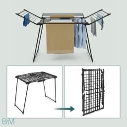 BAUER & MEYER® Droogrek Classic - Wasrek Inklapbaar - Incl. 20 wasknijpers + 1x wasmand - 25 Meter drooglengte + 30kg draagkracht - Zwart — thumbnail 5