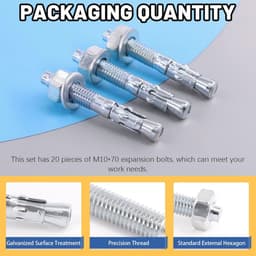 Wigankers 20 Stuks 3/8" x 2-3/4" Verzonken Heavy Duty Bevestiging voor Beton — thumbnail 4