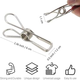 Roestvrijstalen Wasknijpers - 48 Stuks, 6 cm - Multifunctioneel en Robuust — thumbnail 2
