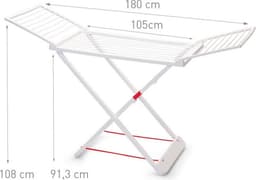 PlasticForte Wasrek - 20 meter - wit - droogrek - kunststof - 55 x 180 x 108 cm — thumbnail 2