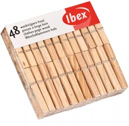 Wasknijpers - 48x - hout - knijpers - wasspelden - wasgoed ophangen — thumbnail 2