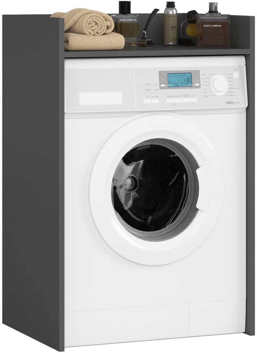 Wasmachine Kast / Wasmachine Ombouw / Wasmachine Meubel FIN / Grafietgrijs / AKORD Furniture Factory / 64 x 98 x 50 cm — afbeelding 1