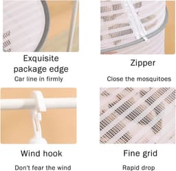 1stuks - Kruiden Droogrek - 3-laags hangend gaasnet voor planten Opvouwbaar hangend wasdroger - Kruiden Droogrek- droognet - kledingrek - kledingmand-Droognet-kleding droogrek-netzak kleding droogmand - wit - Droognet — thumbnail 4
