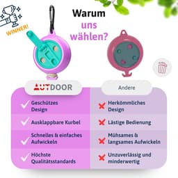 Uittrekbare Waslijn - 10 m - Voor Camping/Balkon - Pastelkleur - Robuust — thumbnail 3
