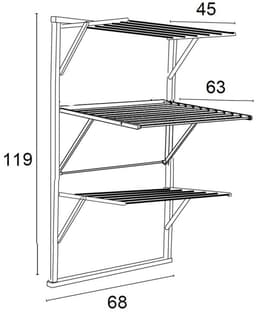 Arredamenti Italia 616 KARIM - Beukenhouten Handdoekrek - Inklapbaar Wanddroogrek - 15m Drooglengte - Kleur: hout - ARIT - Il cuore del legno — thumbnail 3