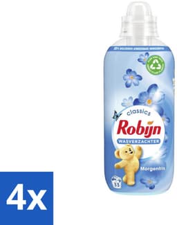Robijn - Morgenfris - Wasverzachter - Frisse Geur - 33 Wasbeurten - 825 ml - Voordeelverpakking - 4 stuks — thumbnail 1