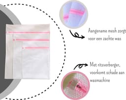 Waszak voor delicaat wasgoed - wit - 40 x 60 cm - lingerie zak — thumbnail 3
