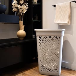 Wasmand, 60 l, gemaakt in Frankrijk + scharnierdeksel, wit — thumbnail 3
