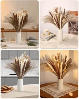 Gedroogde pampasgras, gedroogde bloemen, elegante pampasgras-decoratie, droogbloemen herfst, ideaal voor boho-woonkamers, slaapkamers, kantoren, bruiloften, feesten en vazen — thumbnail 3