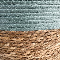 Lavandoux - Wasmand - Zeegras - Naturel en Blauw - M: Ø40 x H45 cm — thumbnail 3