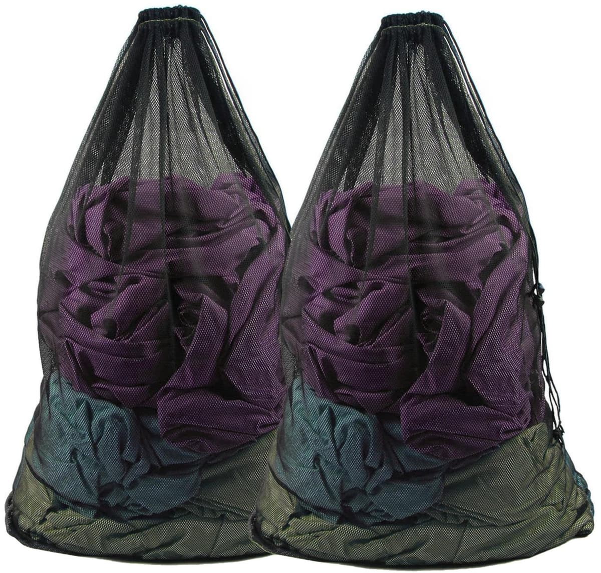 Wasnetzak Extra Groot 70 x 90 cm - 2 Stuks - Zwarte Waszakken met Trekkoord - Duurzaam Polyester - Bescherming voor Delicate Kleding - Waszak — afbeelding 1