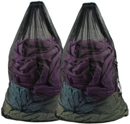 Wasnetzak Extra Groot 70 x 90 cm - 2 Stuks - Zwarte Waszakken met Trekkoord - Duurzaam Polyester - Bescherming voor Delicate Kleding - Waszak — thumbnail 1