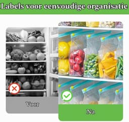 Hersluitbare Diepvrieszakken - Transparant - 45 Stuks - Vriesbestendige Pe-zakken met Ritssluiting - Voor Voedselopslag — thumbnail 5