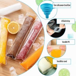 Popsicle Zakjes - Transparant - 27 x 5,5 cm - Herbruikbare IJs op een Stokje Zakjes - Voor Zelfgemaakt IJs — thumbnail 3