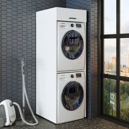 Roomart DUO-II Wasmachine Ombouwkast 67x231 cm - voor 2 Apparaten boven elkaar - Wit — thumbnail 3
