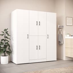 Roomart DORA-I Wasmachine Ombouwkast 160x186 cm - voor 2 Apparaten, 2 Hoge Kasten - Wit — thumbnail 1
