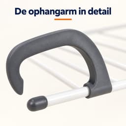 Dutch Standard Ophangbaar Droogrek - 67,5 x 40 x 13 cm - Inklapbaar - Voor Radiator, Deur en Balkon - Wit/Grijs — thumbnail 5
