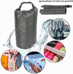 Waterdichte Dry Pack Ultra Dry Bag grote capaciteit premium zak voor kajakken camping driften wandelen, zwart, 8L — thumbnail 3