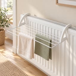 MONT KIARA Balkon- & Radiatordroogrek – 60 × 38 × 12 cm – Hangend Droogrek voor Was – Compact & Ruimtebesparend Droogrek voor Balkon, Radiator en Binnengebruik — thumbnail 1