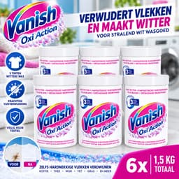 Vanish Oxi Action - Vlekkenverwijderaar Poeder - Zonder Bleek - Witte Was - 1.5 Kg - Voordeelverpakking - 6 stuks — thumbnail 1