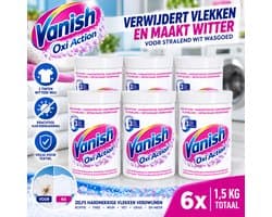 Vanish Oxi Action - Vlekkenverwijderaar Poeder - Zonder Bleek - Witte Was - 1.5 Kg - Voordeelverpakking - 6 stuks
