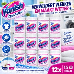 Vanish Oxi Action - Vlekkenverwijderaar Poeder - Zonder Bleek - Witte Was - 1.5 Kg - Voordeelverpakking - 12 stuks — thumbnail 1