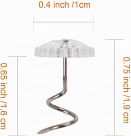 Twist Pins, 50 stuks gedraaide spelden met doorzichtige kopjes, gedraaide spiraalspelden voor slaapbankhoezen — thumbnail 5
