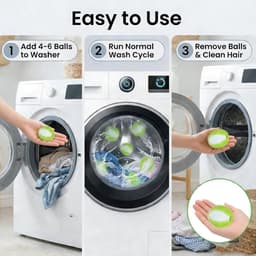 Set van 12 herbruikbare reinigingsballen voor wasmachine – dierenharen en pluisverwijderaar, effectief en duurzaam - ShopVlot — thumbnail 3