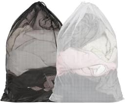 Set van 2 Sterke Wasnetten - 60 x 90 cm - Met Trekkoord - Polyester Mesh - Zwart en Wit — thumbnail 1