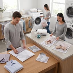 Duurzame Waszakken Set van 3 - Ademende Mesh Wasnetten met Rits 50x40cm voor Kledingbescherming, Antiklit en Reisopslag — thumbnail 3