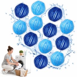 12x Witte Wasmachines Ballen - Anti-klit & Verwijderen Huisdier Haar — thumbnail 1