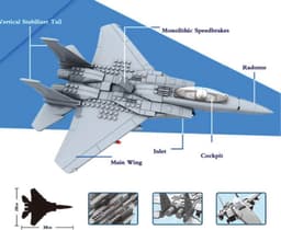 WANGE Model F15 Eagle tweemotorig tactisch jachtvliegtuig voor montage met blokken. Modelvliegtuig 1:48. — thumbnail 5