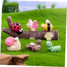 1set Miniatuur Dierfiguren Van Landschap Decoratie Schattige Hars Figuren Voor Tuin Balkon Bureau Creatieve Dier Ornamenten Gemengde Stijl — thumbnail 5