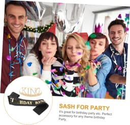 1set Kronen Set Voor Mannen Verstelbare Verjaardagskroon Met Sjaal Gouden Crown Voor Feestelijke Decoraties Optredens Lichtgewicht Duurzaam Voor Verschillende Gelegenheden — thumbnail 3