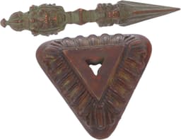 1set Elegant Tibetaanse Vajra Ritueel Met Stand Heilig Artefact Voor Tempeldecoratie Religieuze Versiering Voor Thuis Kantoor Decoratie — thumbnail 1