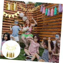 1set Gouden Verjaardagsbanner Hangdecoratie Voor Feesten Herinneringen Fotobehang Premium Herbruikbaar Voor Binnen Buiten Decoratie — thumbnail 2