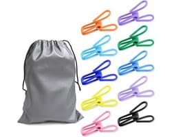 Chipclips Set van 60 - 6 Inch Zakclips voor Voedsel - Gecoate Metalen Clips met Waterdichte Opbergzakken - 10 Kleuren
