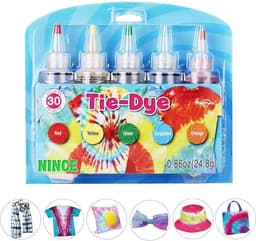 Nince Tie-Dye kit van hoge kwaliteit Kit 3 - Complete kit van 5 kleuren textiel - Tie Dye set - Tie Dye verf premium kwaliteit 3 varianten — thumbnail 2