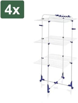 4x Leifheit Classic Tower 340 droogrek - 34M drooglengte - Klein oppervlak, grote capaciteit - Flexibel ontwerp - Gemakkelijke verplaatsing — thumbnail 1