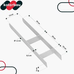 Kotarbau - Stalen H-vormige Paalsteun - Verzinkt - 140 mm - Set van 2 — thumbnail 3