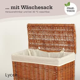 Ruimtebesparende Wasmand met Deksel - 60L - Ideaal voor Kleine Ruimtes - Wit — thumbnail 3