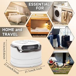 Draagbare Wasdroger – Droger - Mini Elektrische Opvouwbare Droogmachine Met Afstandsbediening En Droogtas – 360° Hetelucht Drogen - Aanraakgevoelige aanpassing - Met uv-sterilisatie - Voor Reizen Camper Appartement En Huis - Wit — thumbnail 4