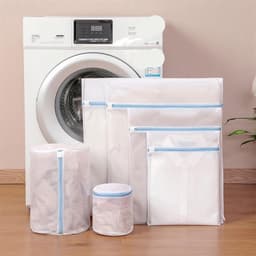 Waszak - Blauwe waszakken met rits - Opbergzakken van fijn gaas -Bescherm je Wasgoed en Wasmachine - Waszakken voor het wassen van bh's, ondergoed, sokken, babykleding, voor op reis en voor opslag - 6-delige set — thumbnail 2