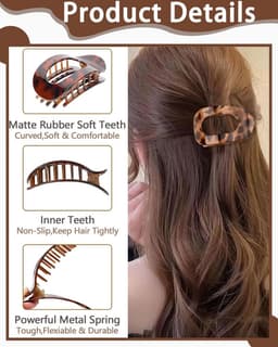 6x Stevige Haarspeld Set voor Dames, Antislip Eendenbekspelden voor Dik Haar — thumbnail 4