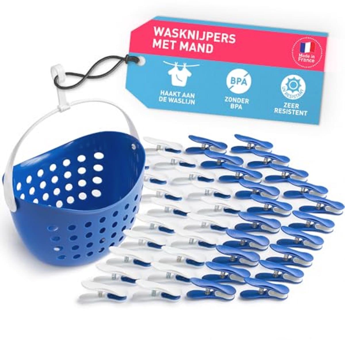 Zachte clips met mandje - Premium wasknijpers voor een duurzaam huishouden — afbeelding 1