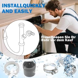 Afvoerslang Adapter voor Wasmachine en Vaatwasser - Universele Aansluiting met Klem — thumbnail 3
