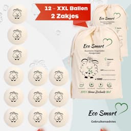 Eco Smart Drogerballen 12XXL - Duurzaame Wol Drogerballen - wasdrogerballen - 100% Nieuw-Zeelandse Schapen Wol - energiebesparende producten 12 stuks — thumbnail 1