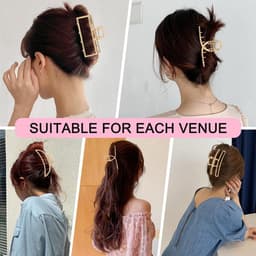6x Grote Metalen Haar Klemmen - 10cm Antislip Haaraccessoires voor Dik en Dun Haar — thumbnail 2