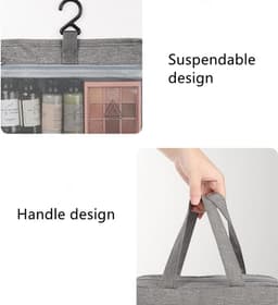 Waterdichte Hangende Toilet-/Make-up Tas voor Reizen - Opvouwbare Cosmetica Organizer — thumbnail 2