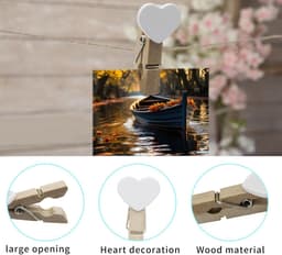 20 Stuks Mini Houten Knijpers met Touw voor Foto Decoratie en Knutselen — thumbnail 5